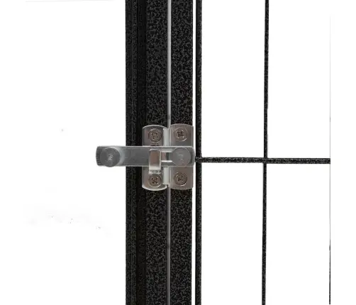 Koera Mänguaedik 6 Paneeli Must 50X100 cm Pulbervärvitud Teras