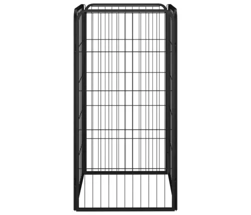Koera Mänguaedik 4 Paneeli Must 50X100 cm Pulbervärvitud Teras