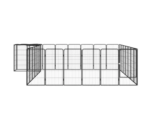 30 Paneeliga Koera Mänguaed Must 50X100 Cm Pulbervärvitud Teras