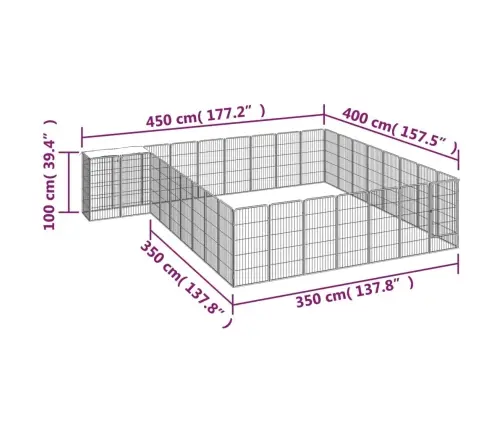 Suņu Sētiņa, 34 Paneļi, Melna, 50X100 Cm, Pulverkrāsots Tērauds Vidaxl