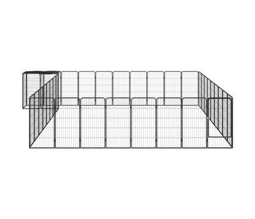 38 Paneeliga Koera Mänguaed Must 50X100 Cm Pulbervärvitud Teras
