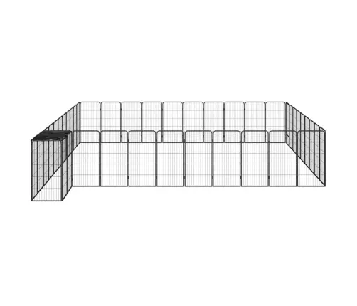 Šunų Aptvaras, 42 Segmentai, Juodas, 50X100cm Plienas