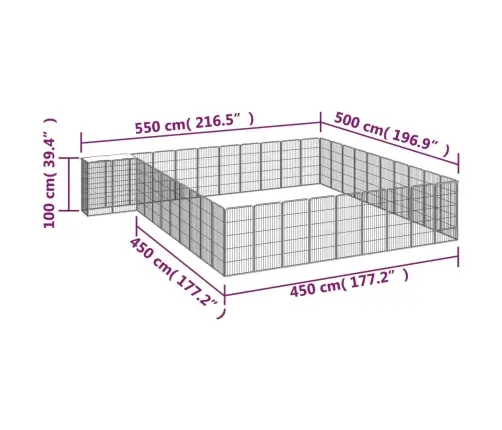 Šunų Aptvaras, 42 Segmentai, Juodas, 50X100cm Plienas