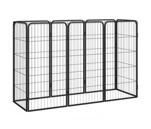 Šunų Aptvaras, 8 Segmentai, Juodas, 50X100cm Plienas