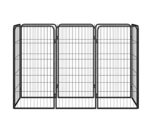 Šunų Aptvaras, 8 Segmentai, Juodas, 50X100cm Plienas
