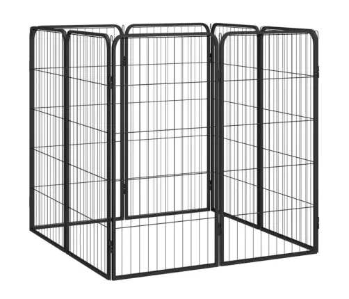 Šunų Aptvaras, 8 Segmentai, Juodas, 50X100cm Plienas