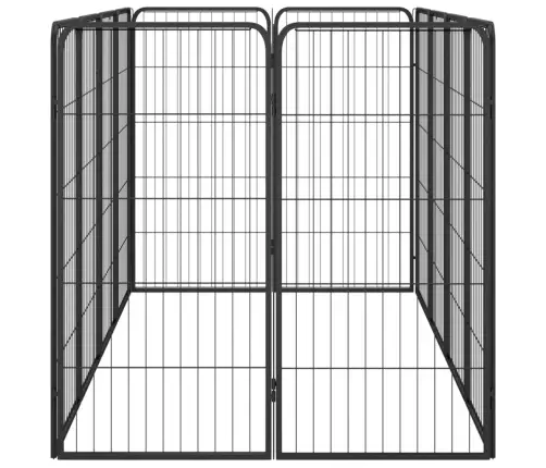 12 Paneeliga Koera Mänguaed Must 50X100 Cm Pulbervärvitud Teras