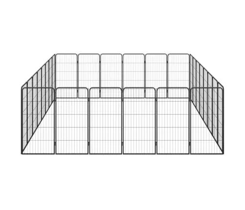28 Paneeliga Koera Mänguaed Must 50X100 Cm Pulbervärvitud Teras