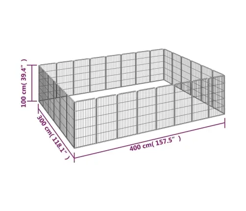 28 Paneeliga Koera Mänguaed Must 50X100 Cm Pulbervärvitud Teras