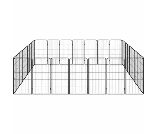 32 Paneeliga Koera Mänguaed Must 50X100 Cm Pulbervärvitud Teras