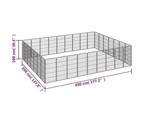 32 Paneeliga Koera Mänguaed Must 50X100 Cm Pulbervärvitud Teras