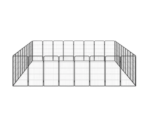 Suņu Sētiņa, 36 Paneļi, Melna, 50X100 Cm, Pulverkrāsots Tērauds Vidaxl