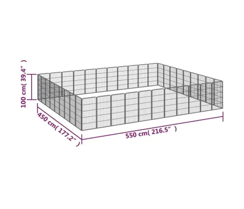 40 Paneeliga Koera Mänguaed Must 50X100 Cm Pulbervärvitud Teras