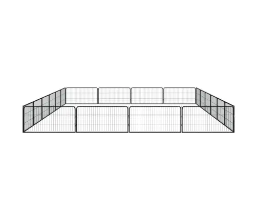20 Paneeliga Koera Mänguaed Must 100X50 Cm Pulbervärvitud Teras