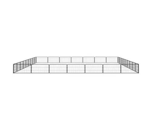 Suņu Sētiņa, 32 Paneļi, Melna, 100X50 Cm, Pulverkrāsots Tērauds Vidaxl