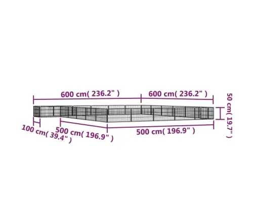 Suņu Sētiņa, 24 Paneļi, Melna, 100X50 Cm, Pulverkrāsots Tērauds Vidaxl
