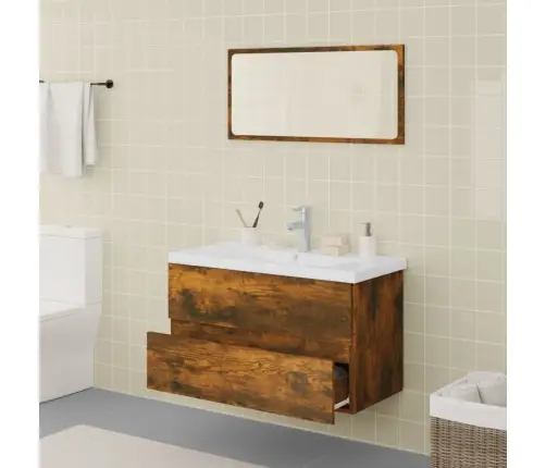 Vonios Baldų Komplektas, Dūminio Ąžuolo, Apdirbta Mediena