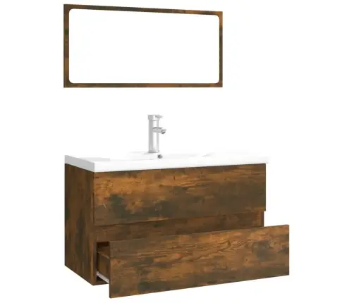 Vonios Baldų Komplektas, Dūminio Ąžuolo, Apdirbta Mediena