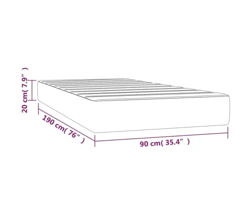 Kabatu Atsperu Matracis, Kapučīno, 90X190X20 Cm, Mākslīgā Āda Vidaxl