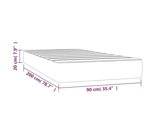 Spyruoklinis Čiužinys, Šviesiai Pilkas, 90X200X20 cm Audinys Spyruoklinis Čiužinys, Šviesiai Pilkas, 90X200X20 cm Audinys