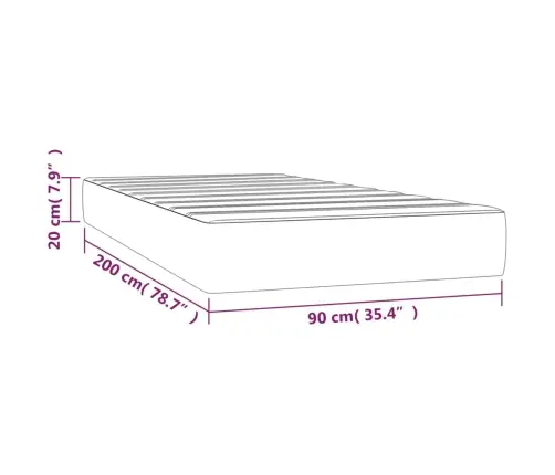 Kabatu Atsperu Matracis, Zils, 90X200X20 Cm, Audums Vidaxl