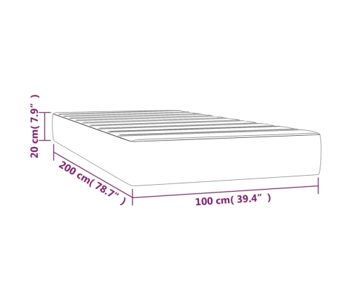Kabatu Atsperu Matracis, Melns, 100X200X20 Cm, Audums Vidaxl