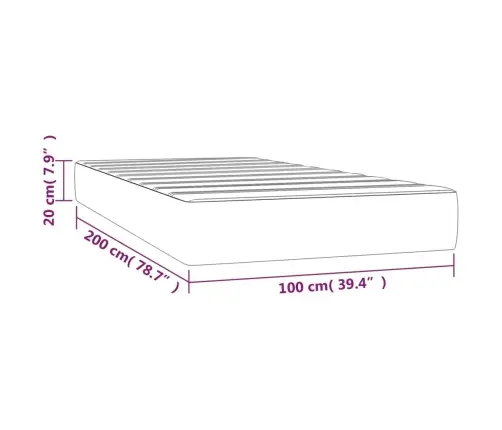 Kabatu Atsperu Matracis, Melns, 100X200X20 Cm, Samts Vidaxl