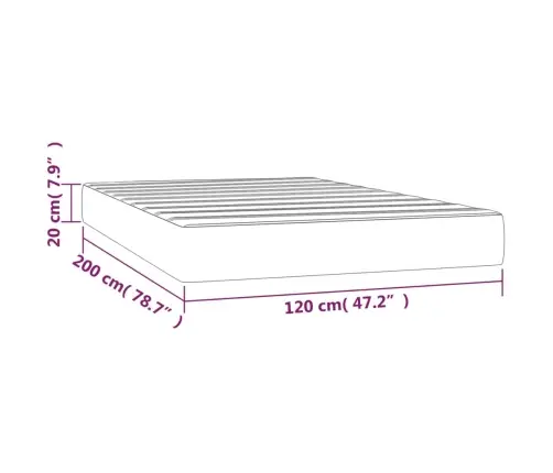 Kabatu Atsperu Matracis, Tumši Pelēks, 120X200X20 Cm, Samts Vidaxl