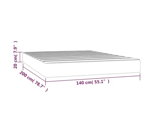 Spyruoklinis Čiužinys, Juodas, 140X200X20cm Dirbtinė Oda