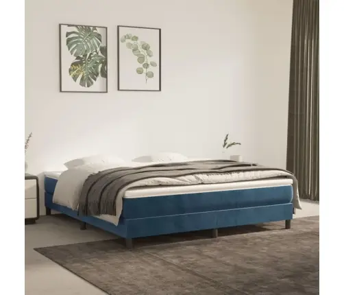 Kabatu Atsperu Matracis, Tumši Zils Samts, 160X200X20 Cm Vidaxl Kabatu Atsperu Matracis, Tumši Zils Samts, 160X200X20 Cm Vidaxl