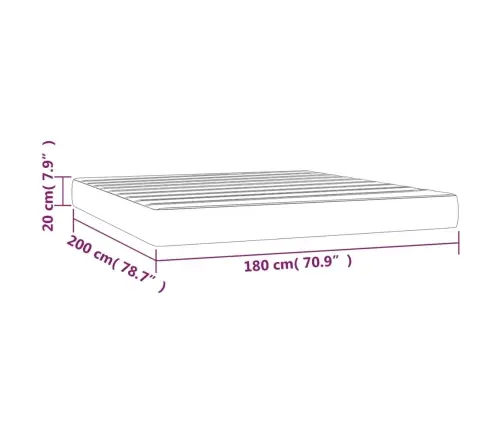 Kabatu Atsperu Matracis, Melns, 180X200X20 Cm, Audums Vidaxl