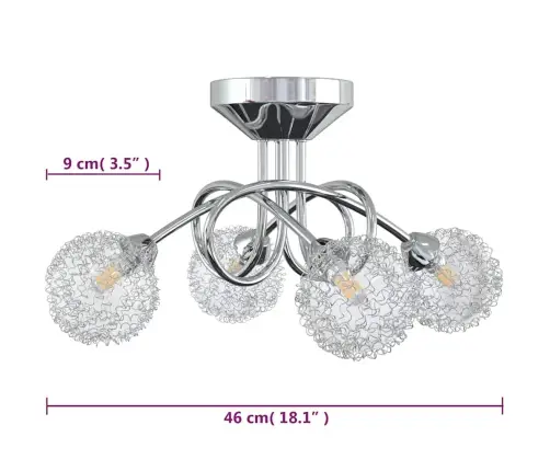 Griestu Lampa Ar Sietveida Abažūriem, 4 G9 Spuldzes Vidaxl