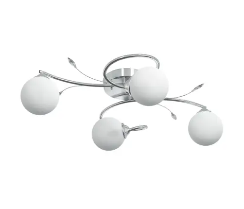 Griestu Lampa Ar Apaļiem Stikla Abažūriem, 4 G9 Led Spuldzes Vidaxl