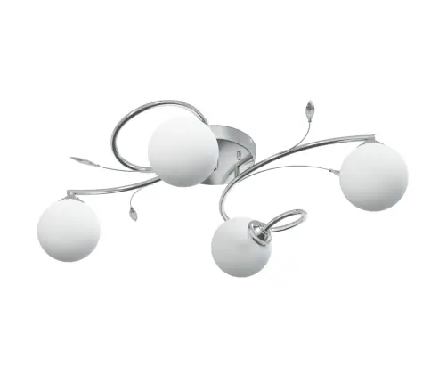 Griestu Lampa Ar Apaļiem Stikla Abažūriem, 4 G9 Led Spuldzes Vidaxl