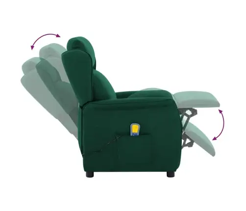 Masažo Kėdė Tamsiai Žalia 93.5 X 67.5 X 101.5 Cm Audinys