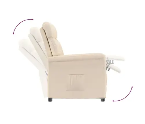 Atpūtas Krēsls, Atgāžams, Bēšs Mikrošķiedras Audums Vidaxl