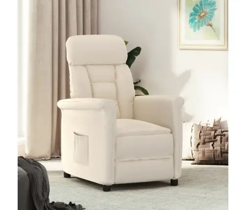 Atpūtas Krēsls, Atgāžams, Bēšs Mikrošķiedras Audums Vidaxl