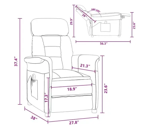 Massaažitool Padjaga Helehall 70.5 X 96.5 X 95 Cm Polüester