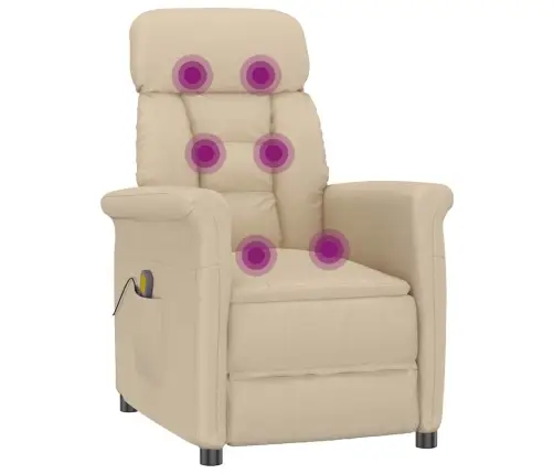 Masāžas Krēsls Krēmkrāsa 70.5 X 96.5 X 95 Cm Audums Un Metāls Vidaxl