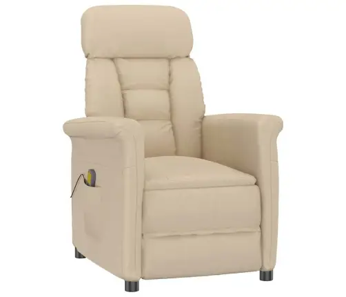 Masāžas Krēsls Krēmkrāsa 70.5 X 96.5 X 95 Cm Audums Un Metāls Vidaxl