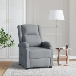 Atpūtas Krēsls, Atgāžams, Gaiši Pelēks Audums Vidaxl