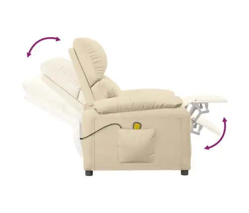 Masāžas Krēsls, Krēmkrāsas Audums Vidaxl