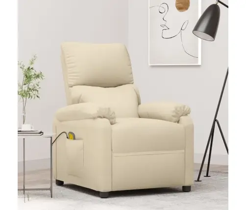 Masāžas Krēsls, Krēmkrāsas Audums Vidaxl