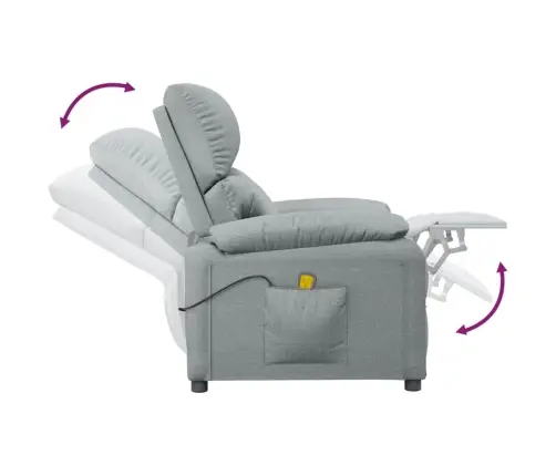 Masāžas Krēsls, Gaiši Pelēks Audums Vidaxl