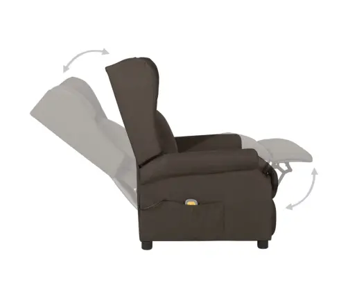 Masāžas Krēsls, Tumši Brūns Audums Vidaxl