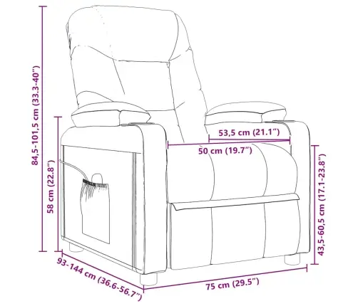 Atlošiamas Krėslas, Juodos Spalvos, Audinys