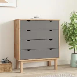 Atvilktņu Skapītis Otta, Brūns, Pelēks, 76,5X39,5X90 Cm, Priede Vidaxl Atvilktņu Skapītis Otta, Brūns, Pelēks, 76,5X39,5X90 Cm, Priede Vidaxl