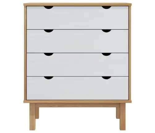 Atvilktņu Skapītis Otta, Brūns, Balts, 76,5X39,5X90 Cm, Priede Vidaxl