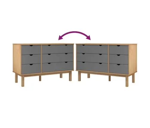 Öökapp "Otta", Pruun Ja Hall, 111X43X73,5 cm Männipuit