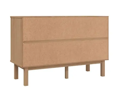 Atvilktņu Skapītis Otta, Brūns, Balts, 111X43X73,5 Cm, Priede Vidaxl